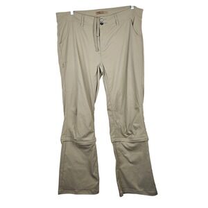 Prana Halle Convertible Hiking Pants‎ Women's 18 Regular Khaki Tan Zip Off Zion